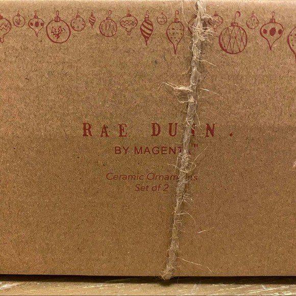 Rae Dunn Ceramic Christmas ornaments MERRY BRIGHT - Picture 2 of 3